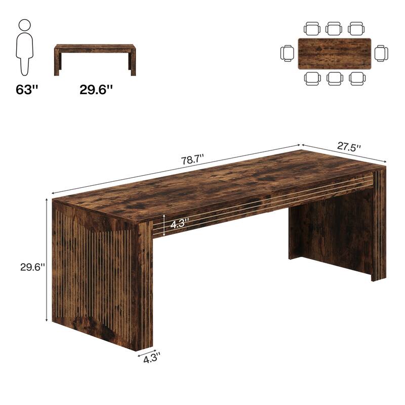 79-Inch Extra Long Desk for 6-8 People,Conference Table for Office