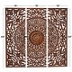 preview thumbnail 14 of 12, Brown or White Wooden Handmade Intricately Carved Floral Home Wall Decor with Mandala Design (Set of 3)