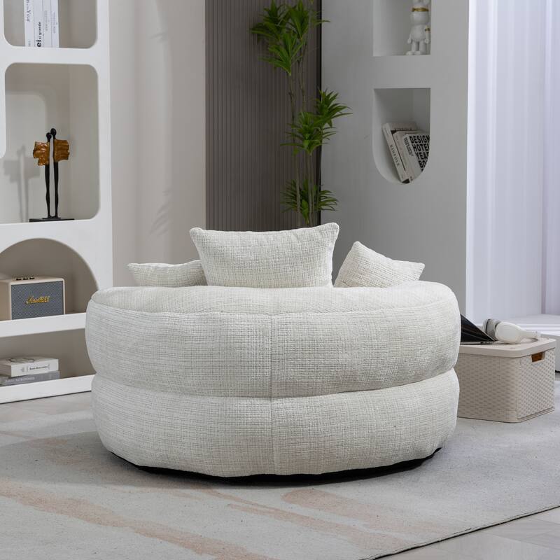 Chenille Lazy Sofa with Pillows