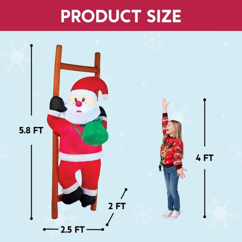 Festive Climbing Santa Inflatable