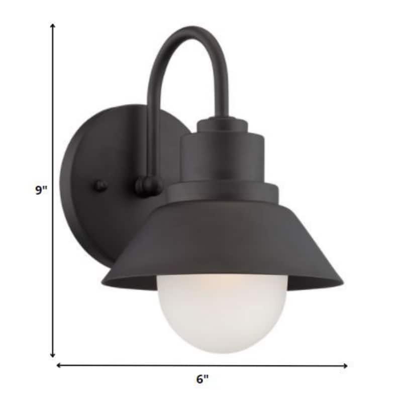 Steel Outdoor Wall Light with Frosted Glass Hardwired LED - 7.5” x 6” x 9” (D x W x H)