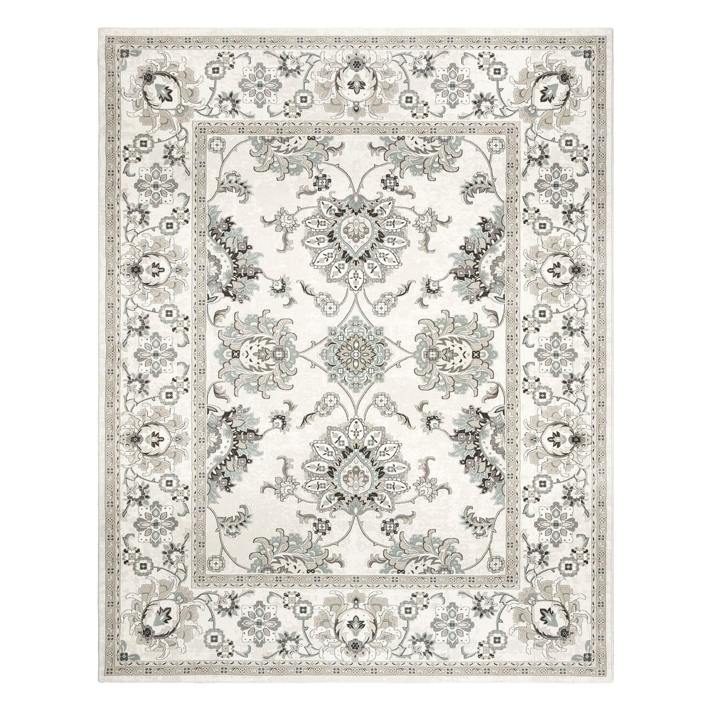 Gertmenian Majestic Moena Traditional Oriental Floral Medallion Wide Border Area Rug