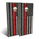 preview thumbnail 1 of 6, American Flag Red Line Outdoor Cornhole Board Set Backyard 2x4 - Include Carrying Case