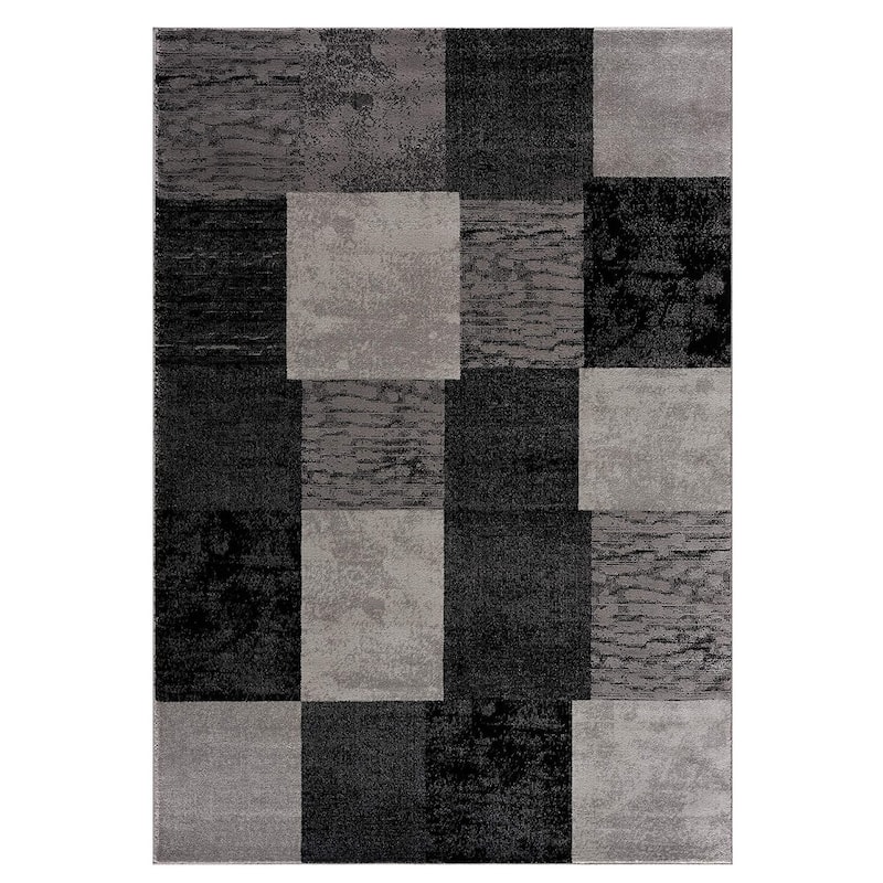 Reyuc Geometric Modern Non Skid Woven Durable Area Rug By HomeRoots - 36' X '27' X '1