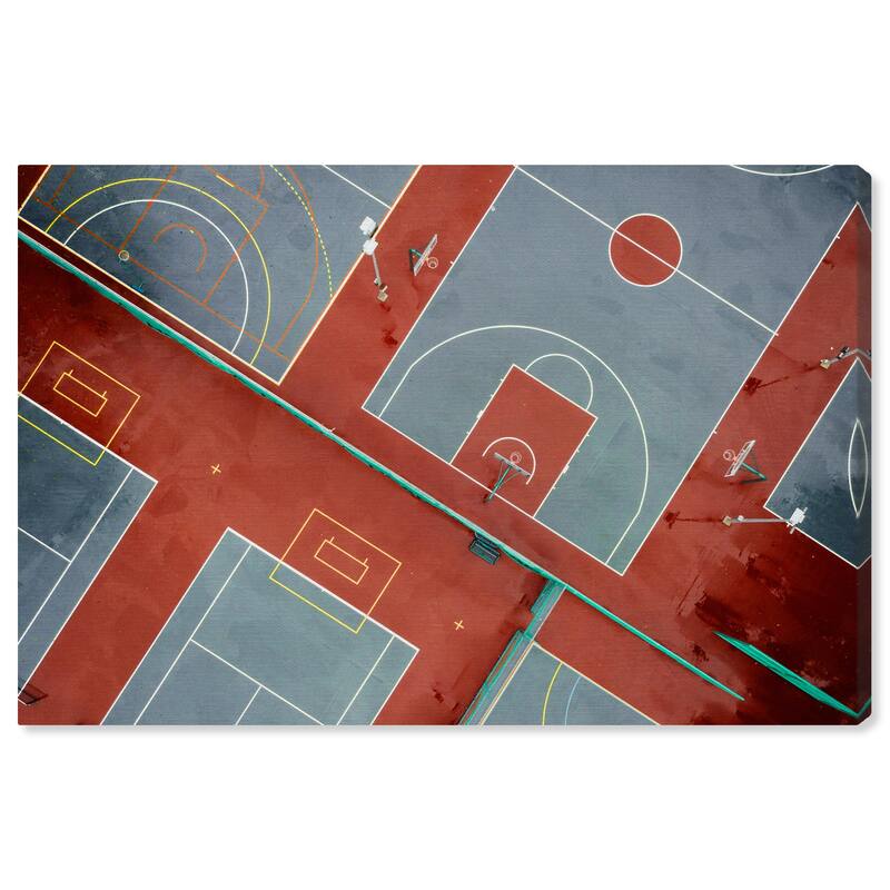 Hatcher and Ethan Prints 'To the Court' Sports and Teams Gray Wall Art Canvas Print