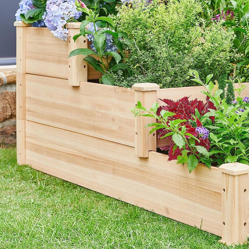 3 Tier Raised Garden Bed Wood Garden Box Wooden Vegetables/Flower/Herb