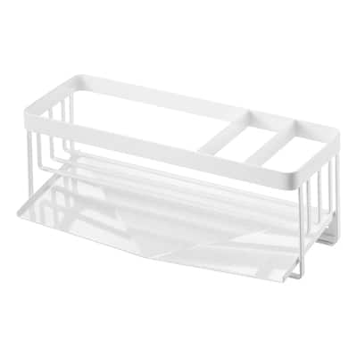 Yamazaki Home Sponge and Bottle Holder, Steel - L 3.94 x W 9.84 x H 3.74 inches