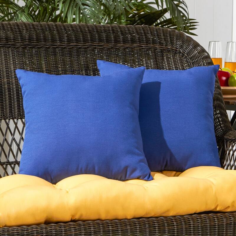 Marine Blue Outdoor 17-inch Accent Pillow (Set of 2) by Greendale Home Fashions