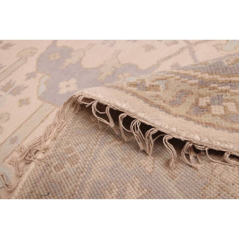 ECARPETGALLERY Hand-knotted Royal Oushak Ivory Wool Rug - 8'0 x 7'9