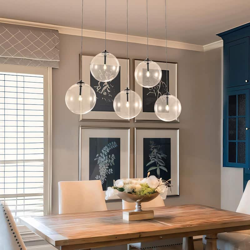 5 - Light Dimmable Kitchen Island Modern Linear Chandelier