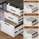 preview thumbnail 141 of 156, Farmhouse Executive L Shaped Desk Home Office Desk with Drawers and Storage Cabinet & Power Outlet