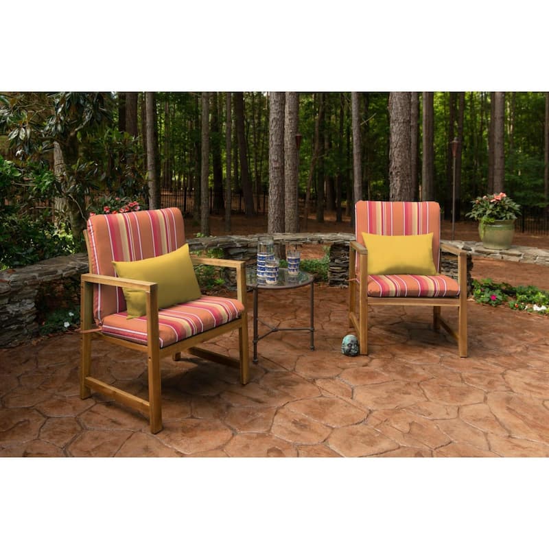 Sunbrella Solid Fabric 1-Piece Indoor/Outdoor Lumbar Pillow, 19"W x 12"L