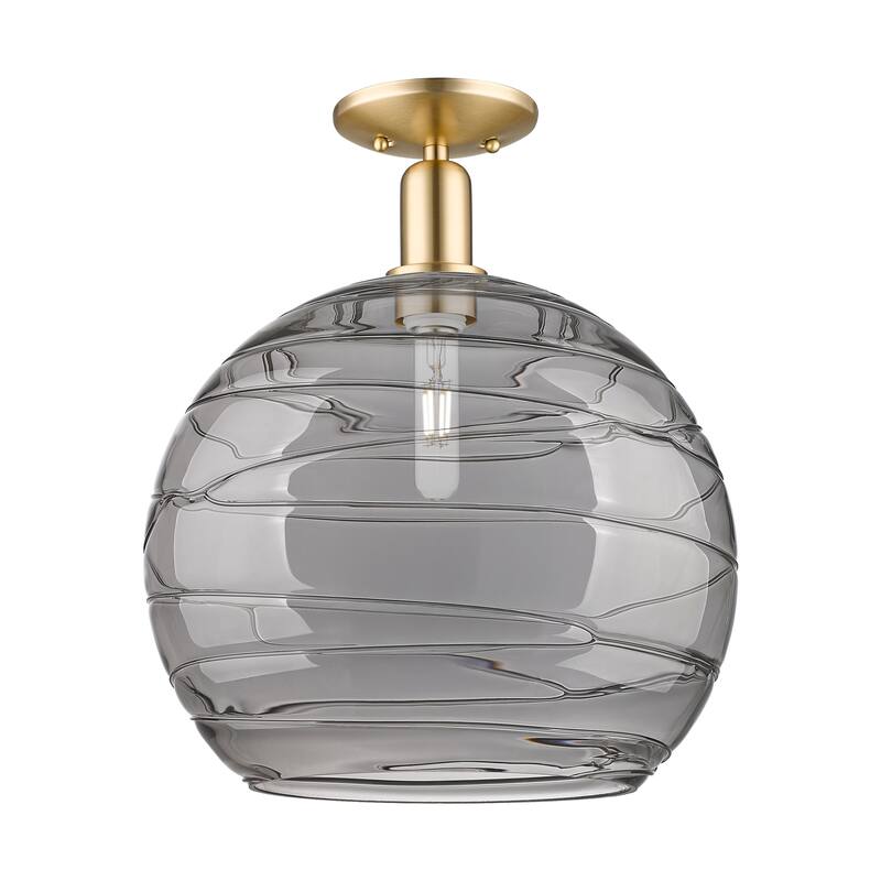 Innovations Lighting Endless Possibilities Arcadia - Athens Deco Swirl - 1 Light 14" Semi-Flush Mount - Champagne Bronze