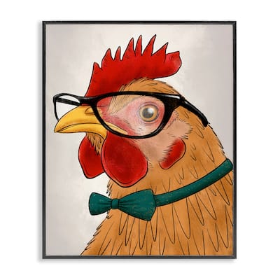 Stupell Funny Hipster Rooster Framed Giclee Art Design By Marcus Prime