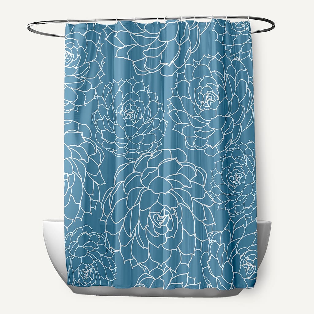 Olena Floral Print Shower Curtain