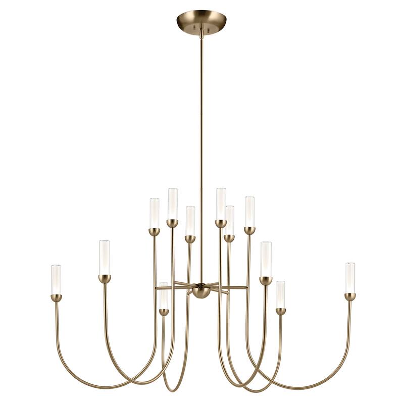 Moraine 50 Inch LED 12 Light 2-Tier Chandelier in Champagne Bronze