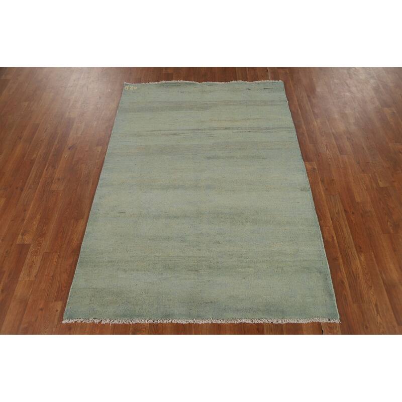 Gabbeh Modern Rug Handmade Wool Carpet - 4'1"x 5'8"