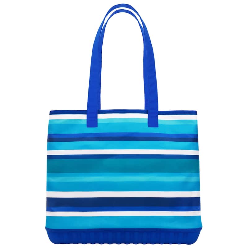Tommy Bahama Water-Repellent Tote with Pouch - Ocean Stripe Print