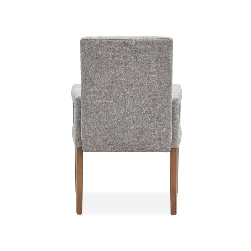 Magnussen Home Lindon Belgian Wheat Grey Upholstered Arm Chair Two Pack - 23.75''W x 24.13''D x 37.25''H