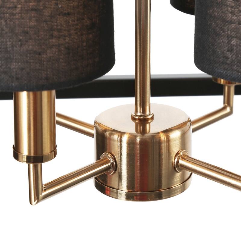 Evaie Mid-century Modern 8-light Chandeliers Linear Removable Fabric Shade Lights for Dining Room - L 26" x W 10.5" x H 82.5"