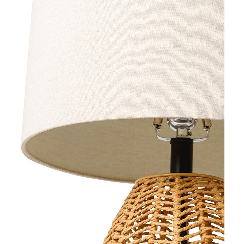 Cromwell Bohemian Paper Rattan Table Lamp - 26"H x 14"W x 14"D
