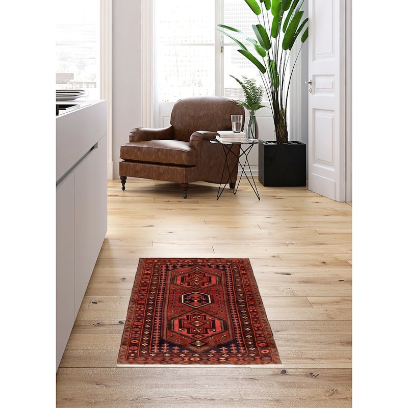ECARPETGALLERY Hand-knotted Andelz Red Wool Rug - 3'2 x 4'11