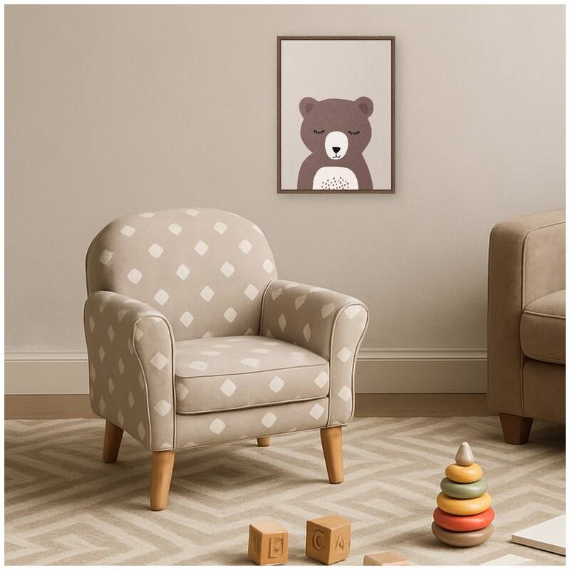 Kate and Laurel Bear by July Art Prints Framed Canvas Wall Art Print