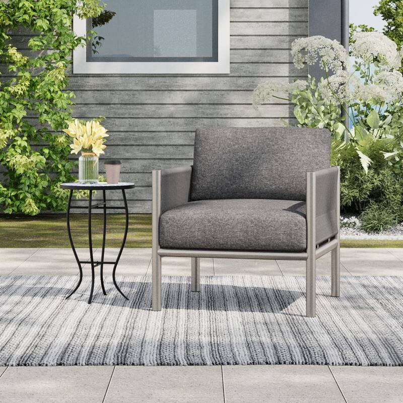 Brickell Outdoor Patio Club Chairs with Cushions by Christopher Knight Home