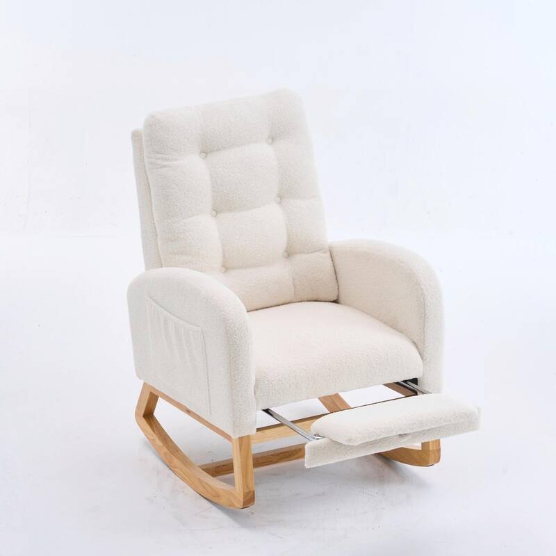 Nursery Rocking Chair - 39.76" Tall with Flip-Down Ottoman