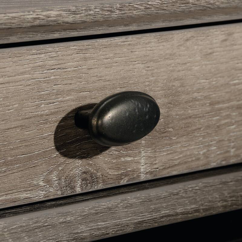 Engineered Wood Industrial L-Shaped Desk with Built-In Usb Ports And Grommet Holes, Brown