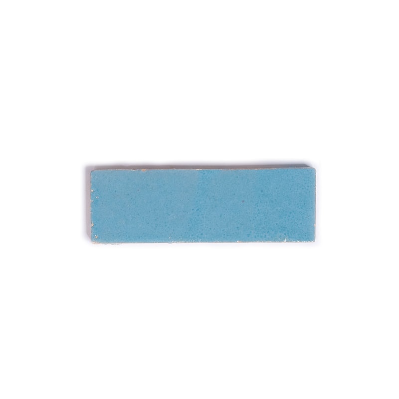 Handmade Moroccan Zellige tile 2x6inch Bejmat in Pewter Blue