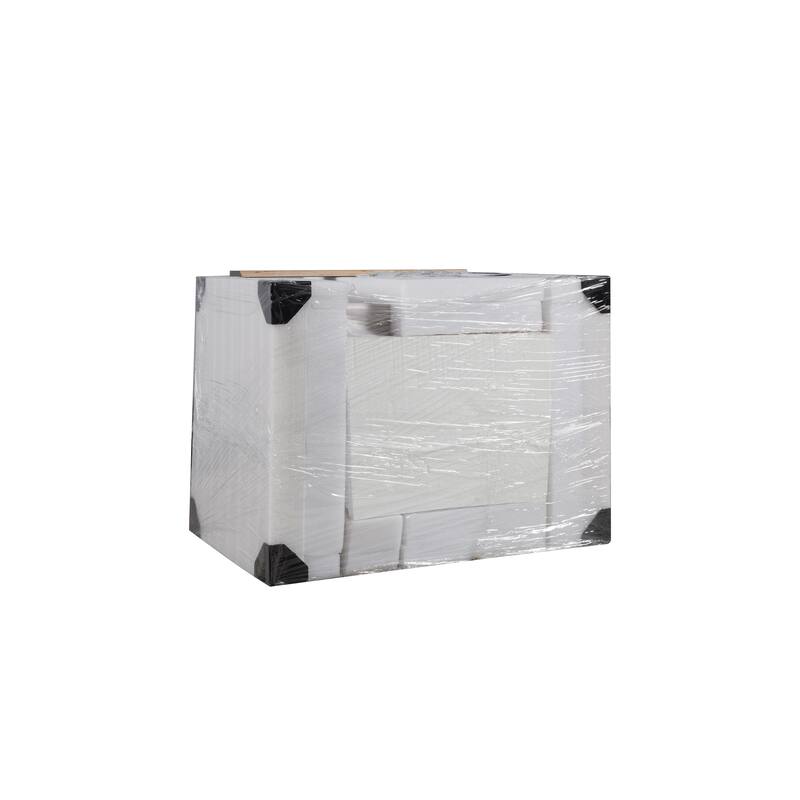 35.5-Inch Floating Bathroom Vanity with Glossy Resin Sink, Ash Grey Color, Wall-Mounted Design, 2 Drawers