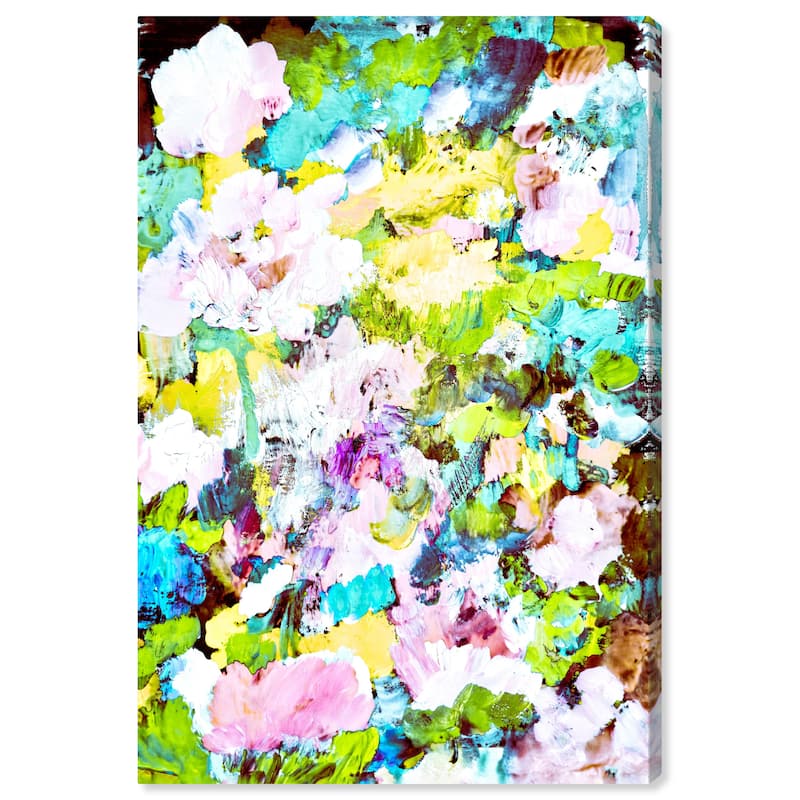 Wynwood Studio Abstract Tea Garden Blue and Modern & Contemporary Wall Art Canvas Print
