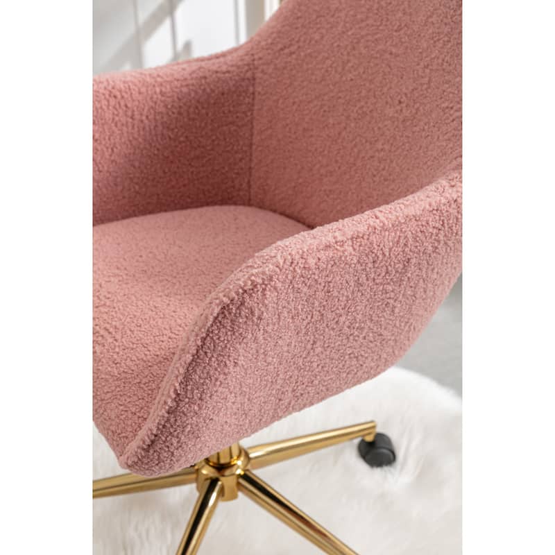 Adjustable Height Swivel Home Office Chair,Teddy Fabric Material