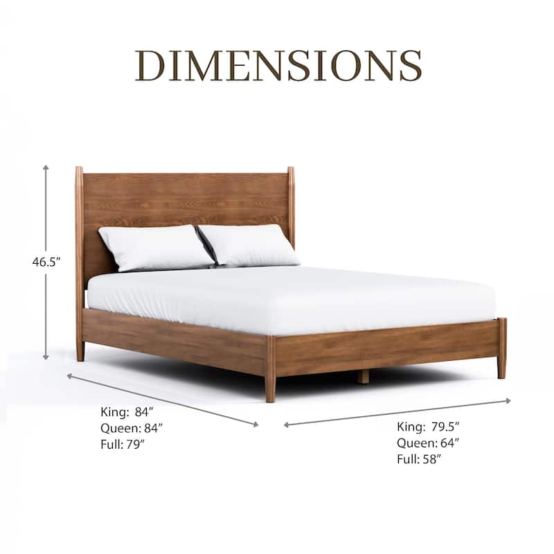 Furniture of America Beau Midcentury 2-Piece Walnut Platform Bed and Nightstand Set