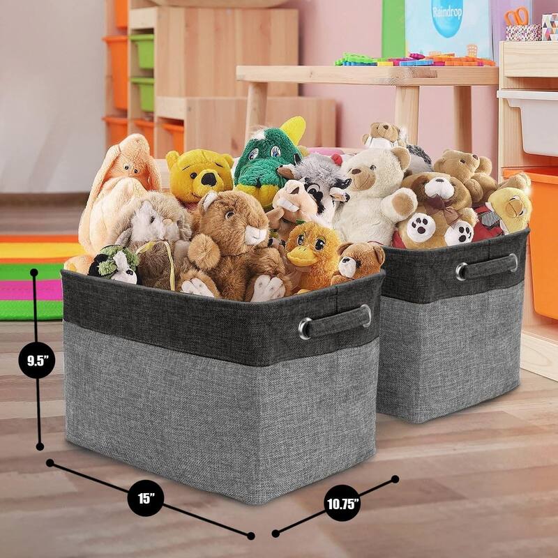 Sorbus Fabric Storage Bins for Shelves 15" Large Sturdy Collapsible Storage Baskets with 2 Handles (6 Pack)