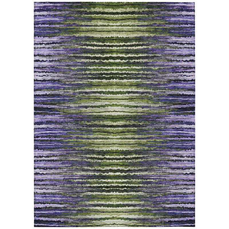 Lara Stripe Spill-Resistant Classic Elegance Outdoor Rug