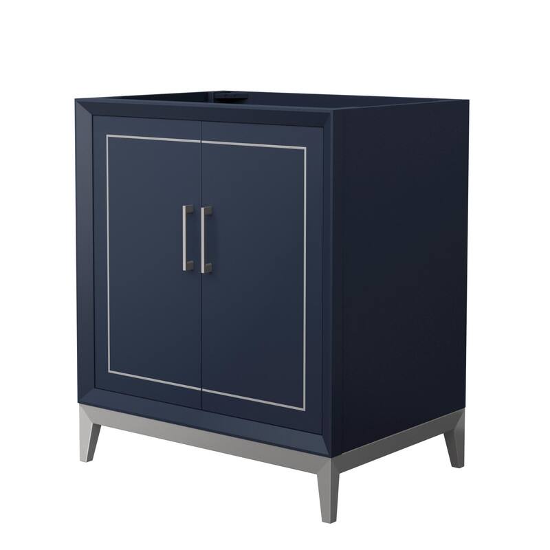 Wyndham Collection WCH515130S-CXSXX-MXX Marlena 30" Single Free - Dark Blue / Brushed Nickel Hardware