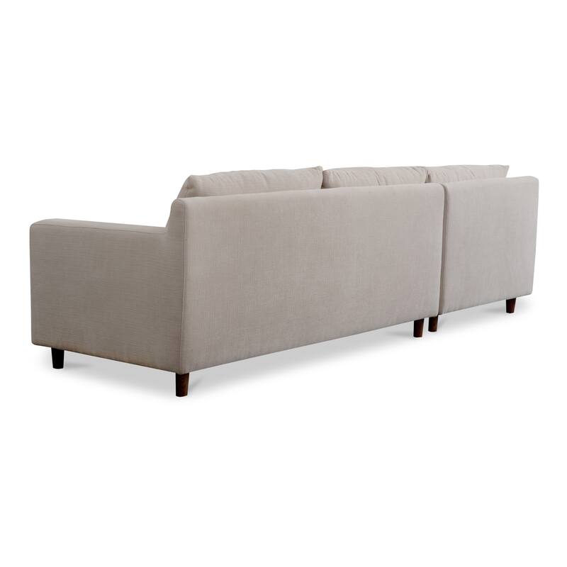 NADAAL STUDIOS Veyric Right-Facing Sectional Sofa, High Back, Chenille Performance Fabric, Feather Blend Seat, Seats 4, White