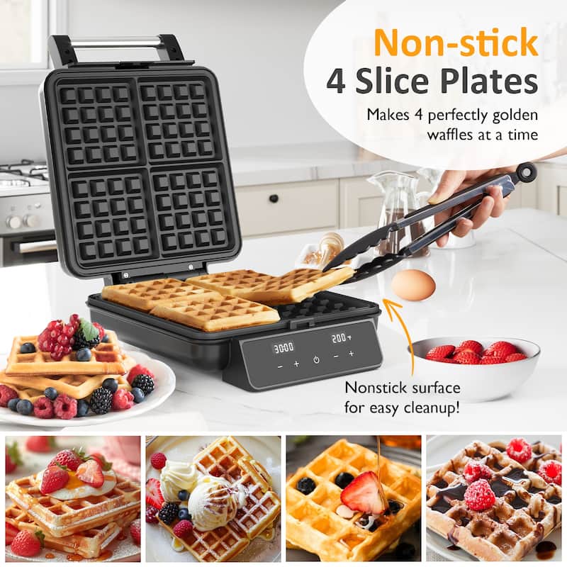 4-Slice Belgian Waffle Maker
