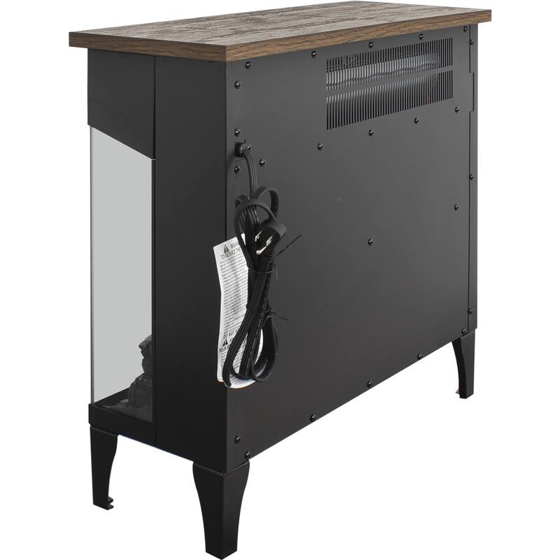 24 Inch 3-Sided Glass Freestanding Electric Fireplace with Feet