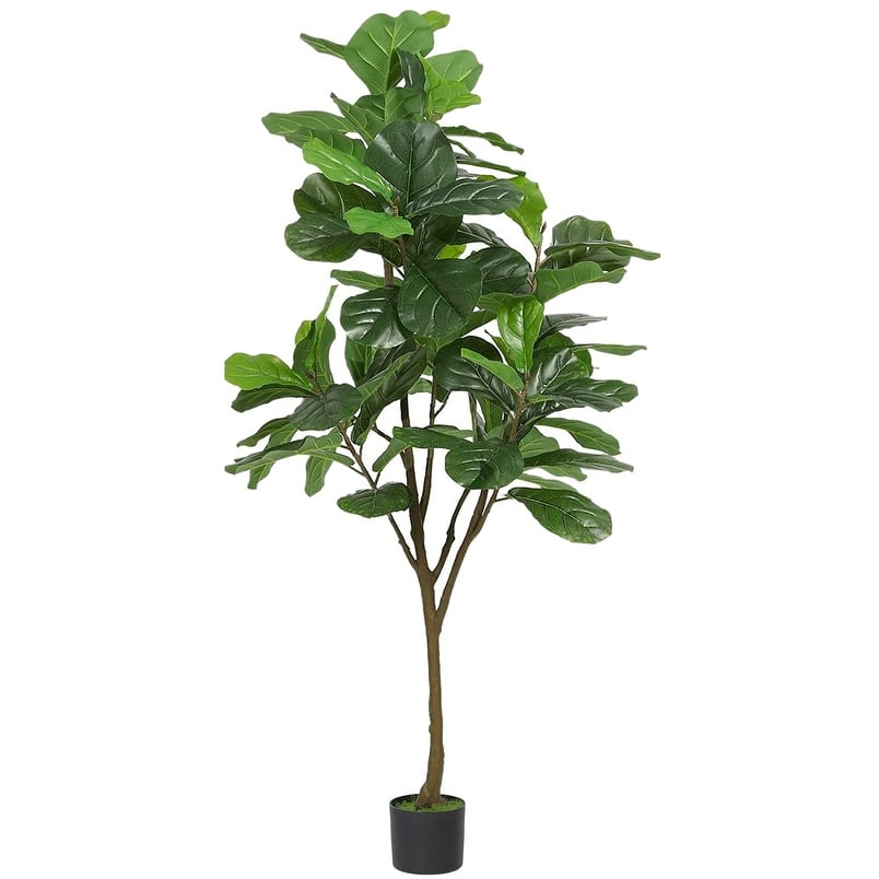 6ft Artificial Fiddle Leaf Fig Tree, 86 Decorative Faux Fiddle Leaves