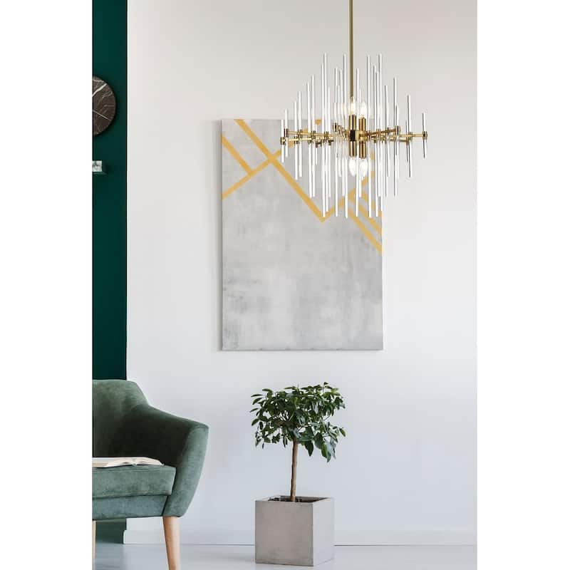 Samuel 23 inch crystal rod pendant in black