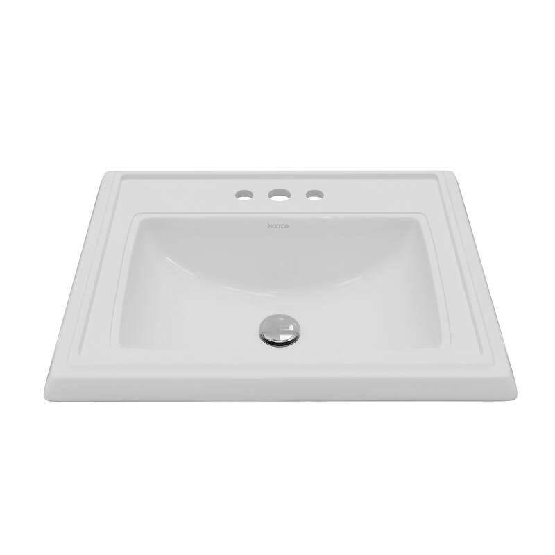 Karran Valera 23" Rectangular Top Mount Vitreous China Bathroom Sink in White