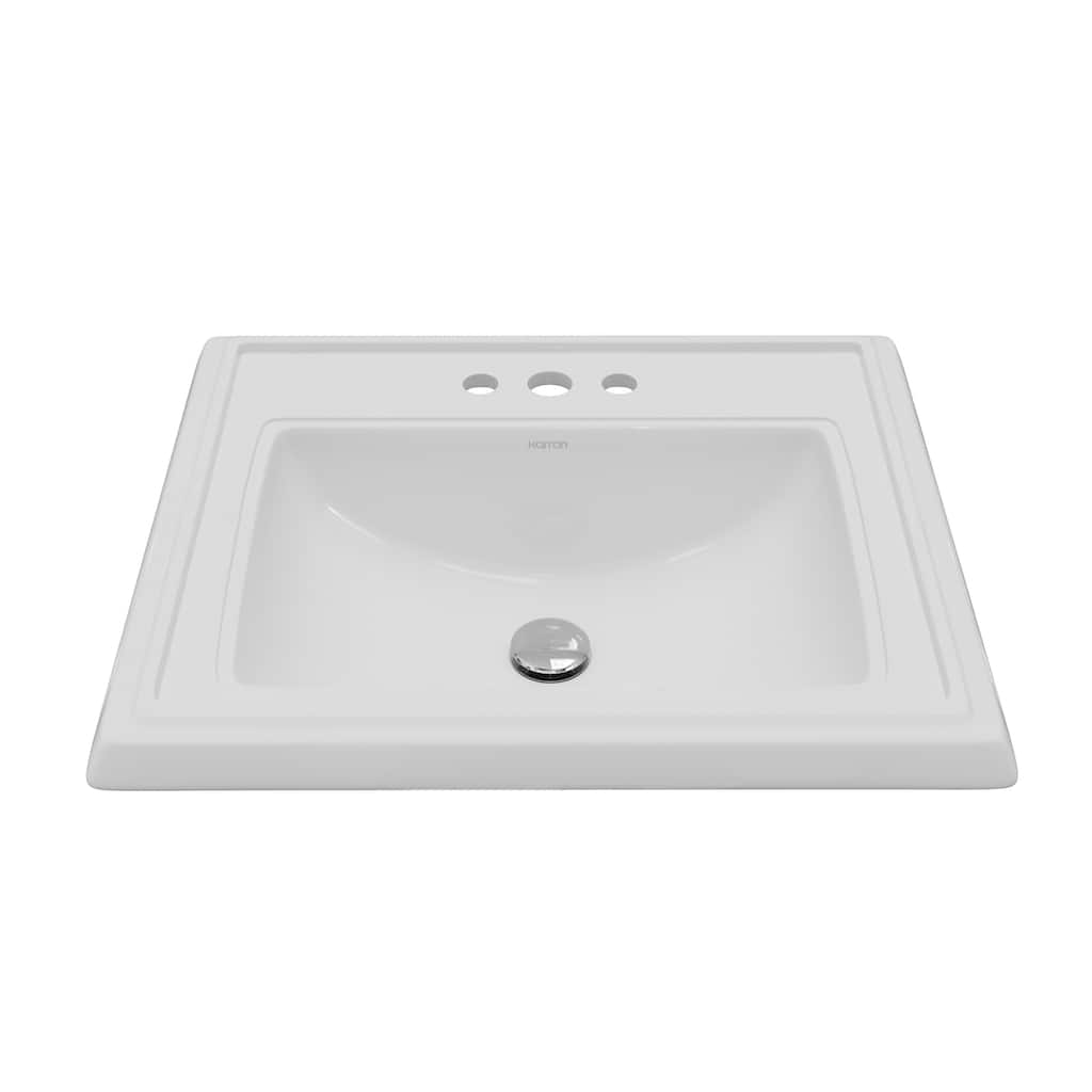 Karran Valera 23" Rectangular Top Mount Vitreous China Bathroom Sink in White
