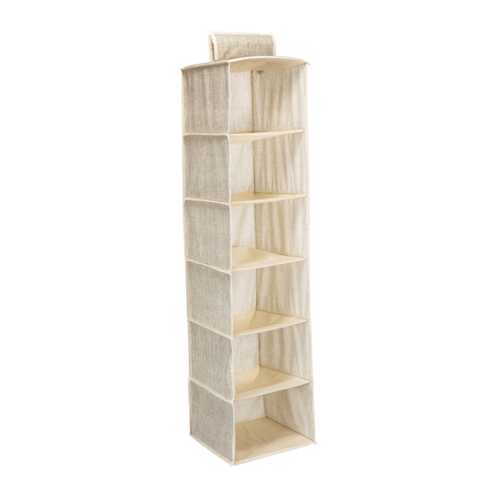 Simplify 6 Shelf Closet Organizer in Faux Jute - L12x W12x H47