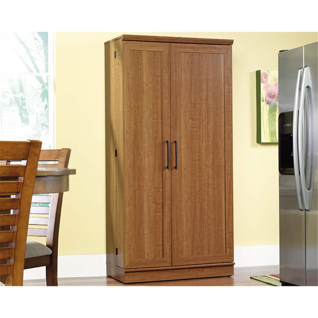 Storage Cabinet Double Door - Adjustable Shelves & Cord Access - Kitchen Pantry Cabinet - 30" x 16" x 72"