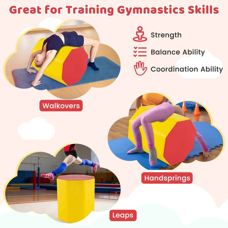 Costway 24.5" x 26" Octagon Gymnastics Mat Skill Shape Tumbling Mat - See Details