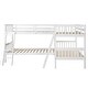 preview thumbnail 6 of 13, Twin Size L-Shaped Bunk Bed with Ladder, Slatted Wood Design for 4, Full-Length Guardrail for Kids Teens