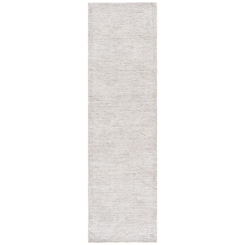 SAFAVIEH Handmade Abstract Arnþridur Contemporary Wool Rug - 2'3" x 8' Runner - Natural/Ivory